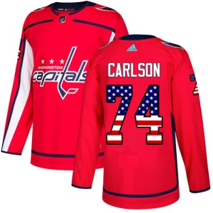 Men's Washington Capitals John Carlson Adidas Authentic USA Flag Fashion Jersey - Red